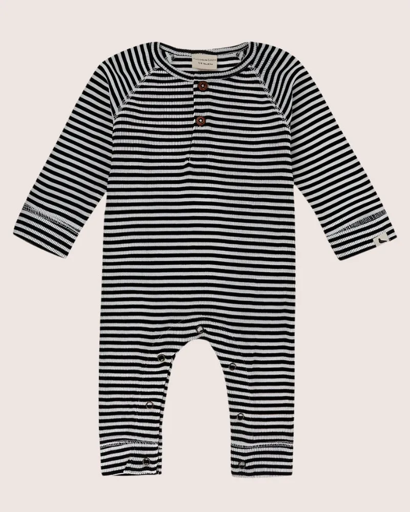 Multicolour Stripe Print Rib Romper
