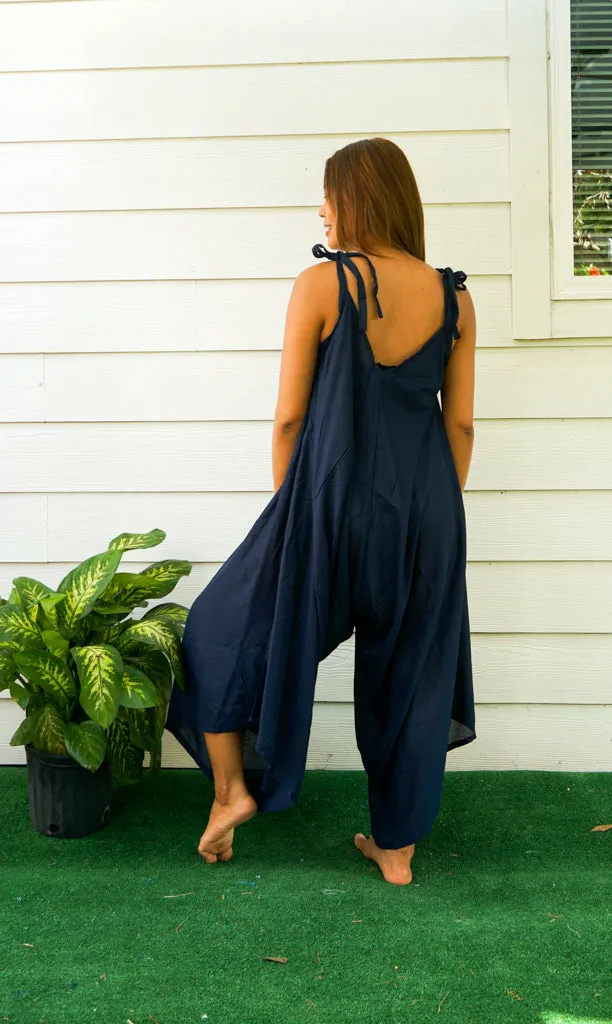 Navy Blue Boho Jumpsuit