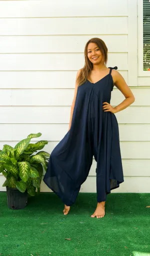 Navy Blue Boho Jumpsuit