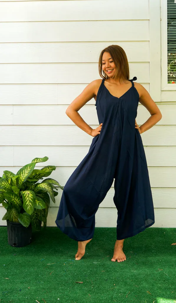 Navy Blue Boho Jumpsuit