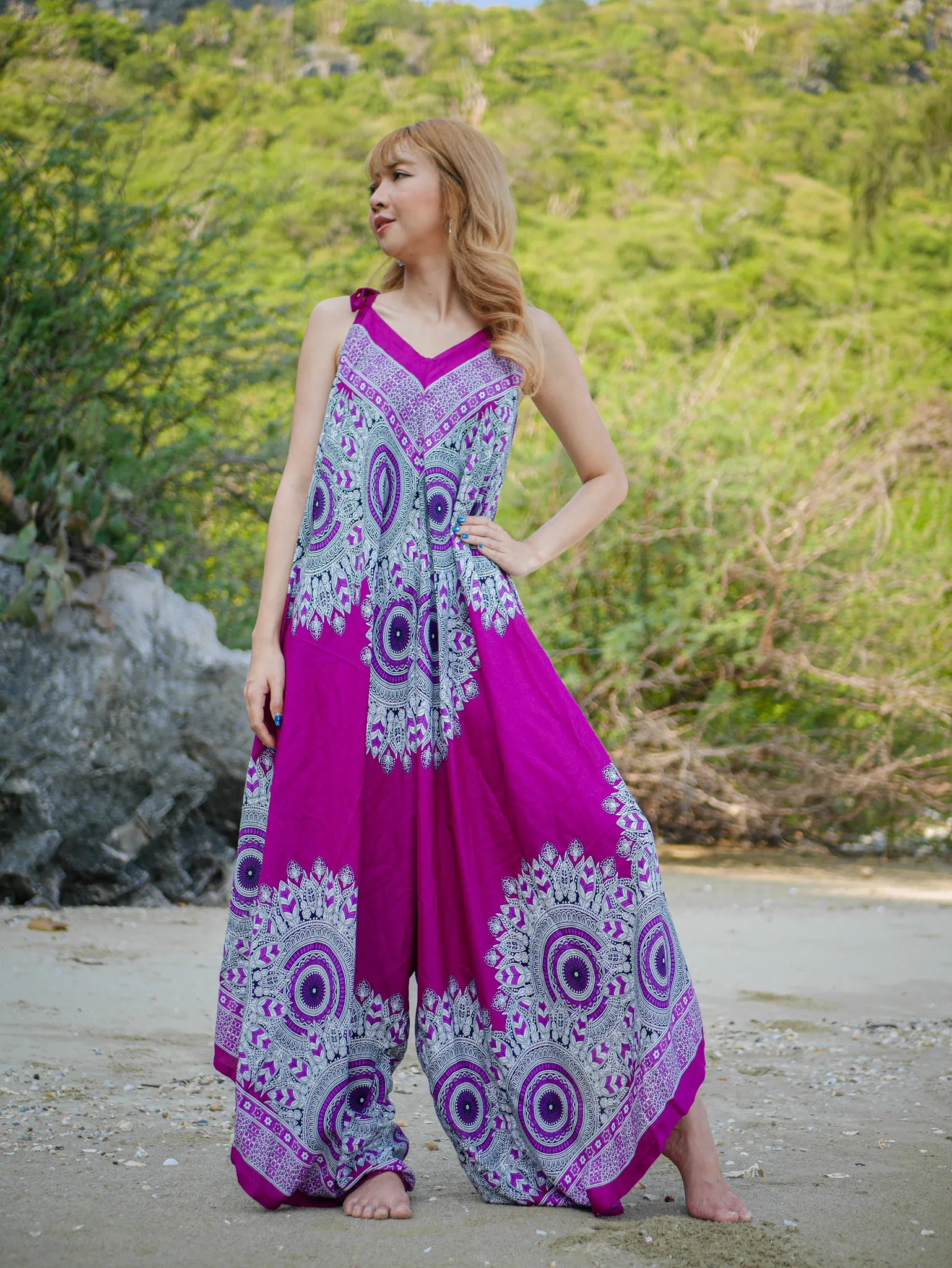 Orchid Mandala Boho Jumpsuit