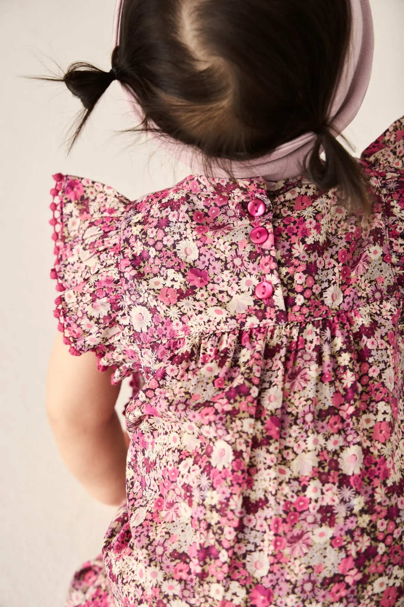 Organic Cotton Martha Playsuit - Garden Print