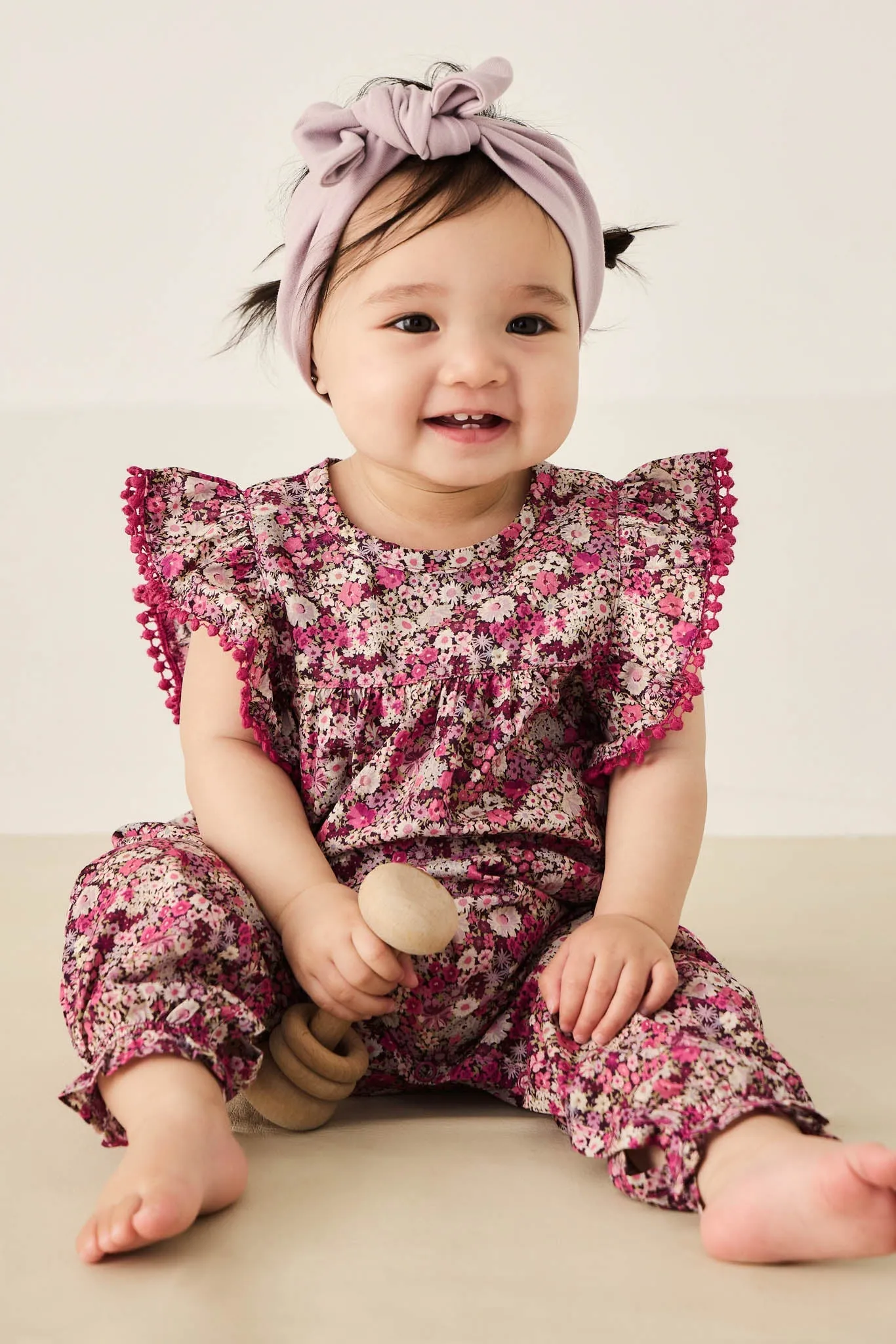 Organic Cotton Martha Playsuit - Garden Print