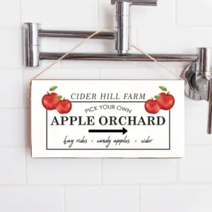 Personalized Vintage Apple Orchard Welcome Twine Hanging Sign