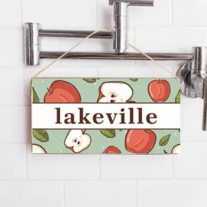 Personalized Welcome Apple Twine Hanging Sign