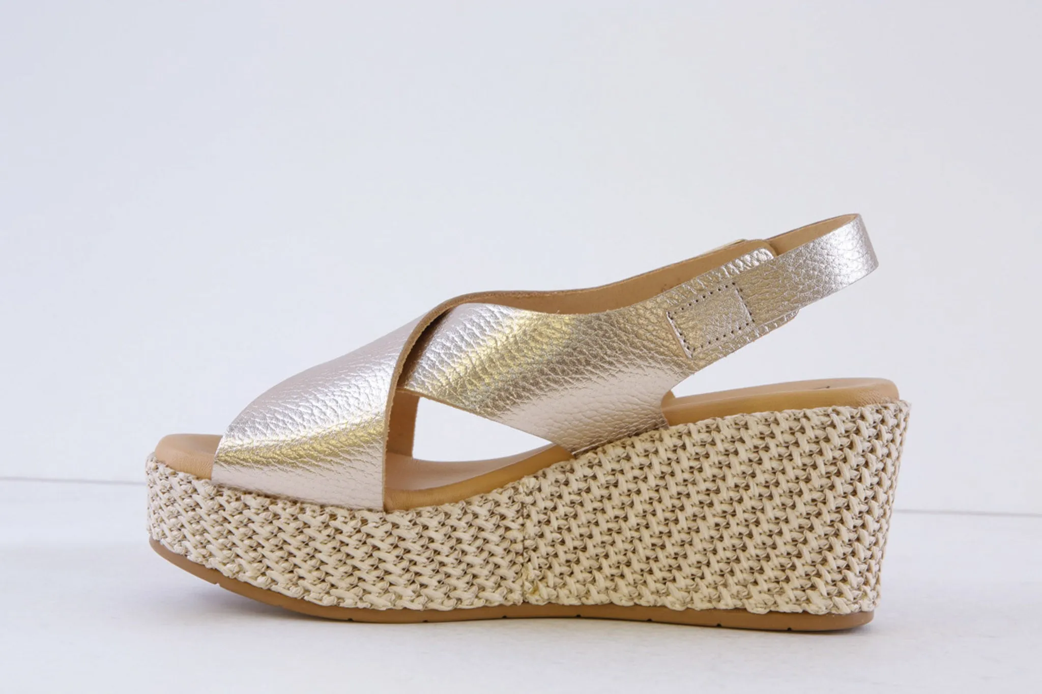 PITILLOS - 10570 MEDIUM WEDGE ESPADRILLE SANDAL - GOLD