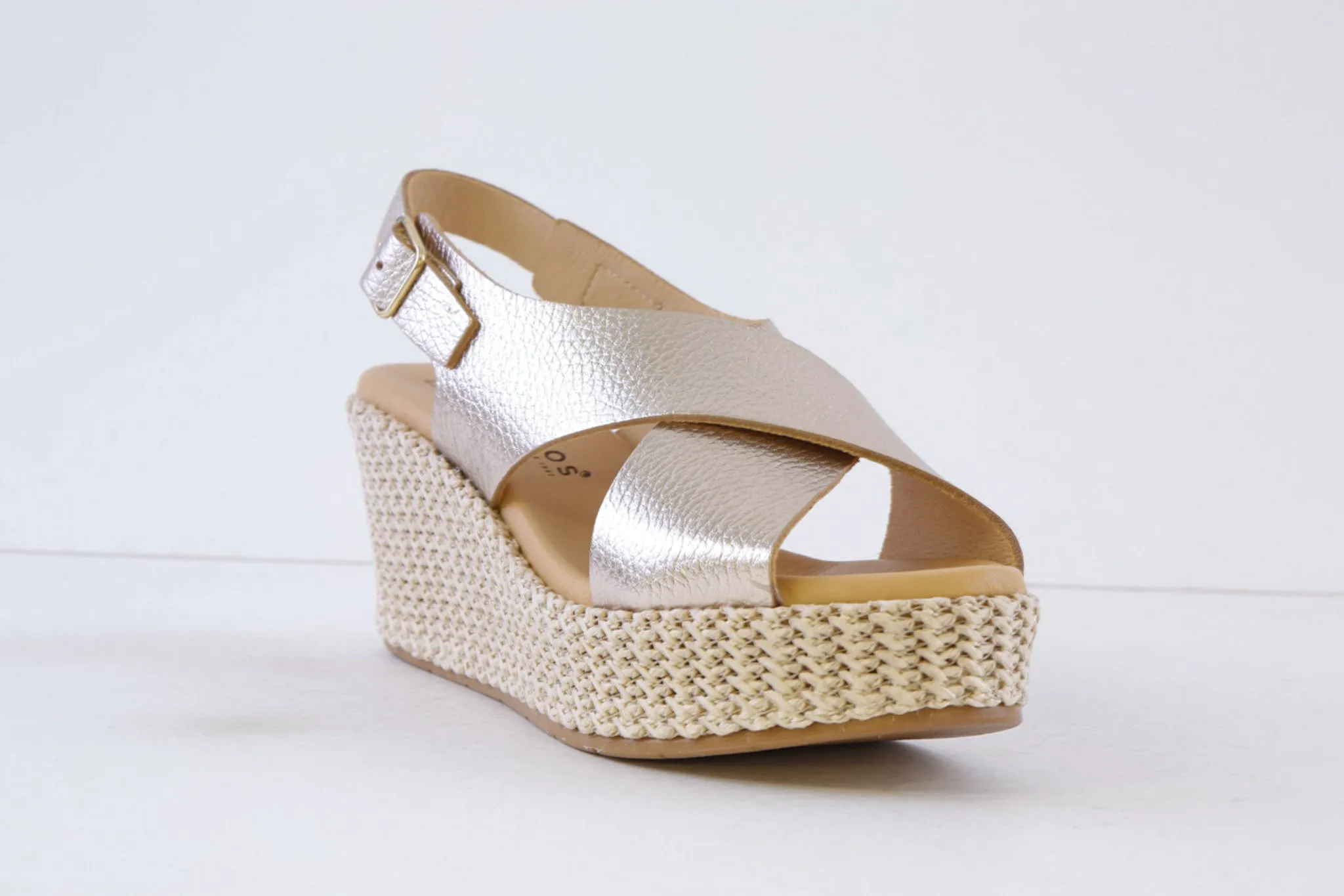 PITILLOS - 10570 MEDIUM WEDGE ESPADRILLE SANDAL - GOLD