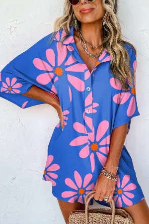 PREORDER! ETA 4/8 Bali Blooms Blue Floral Loose Romper **SHIPPING EXPECTED TO BEGIN ON DATE 4/8**