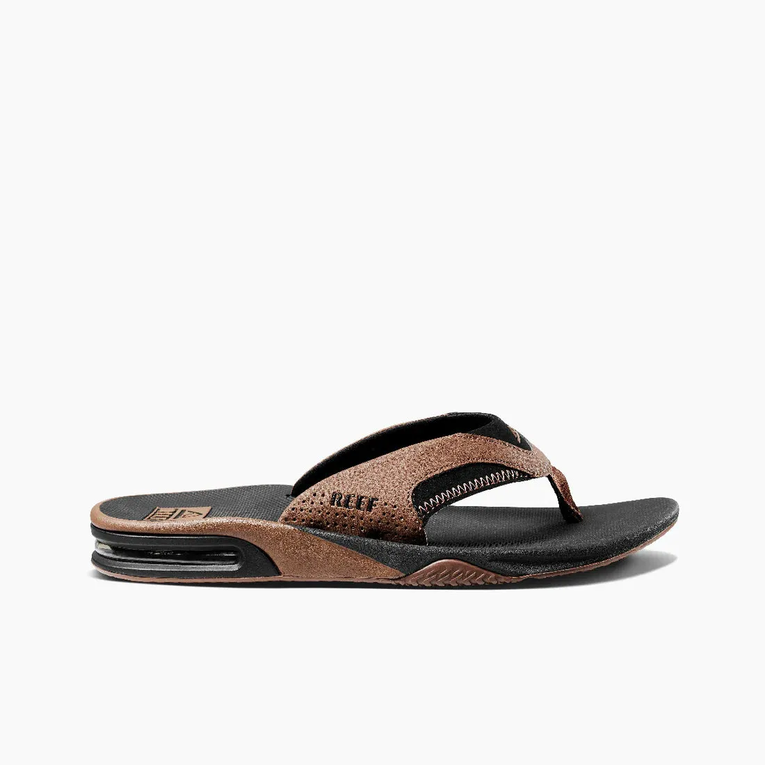 Reef Mens Fanning Black/Tan Sandals