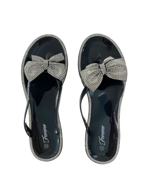 Rhinestone Bow Jelly Sandals