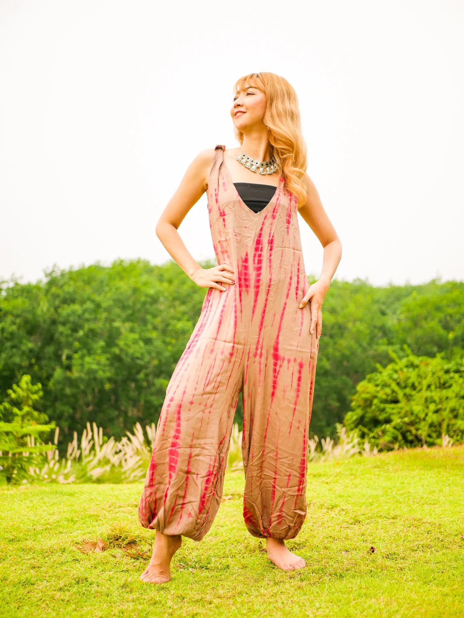 Sand Dunes Racerback Dungarees Jumpsuit Romper