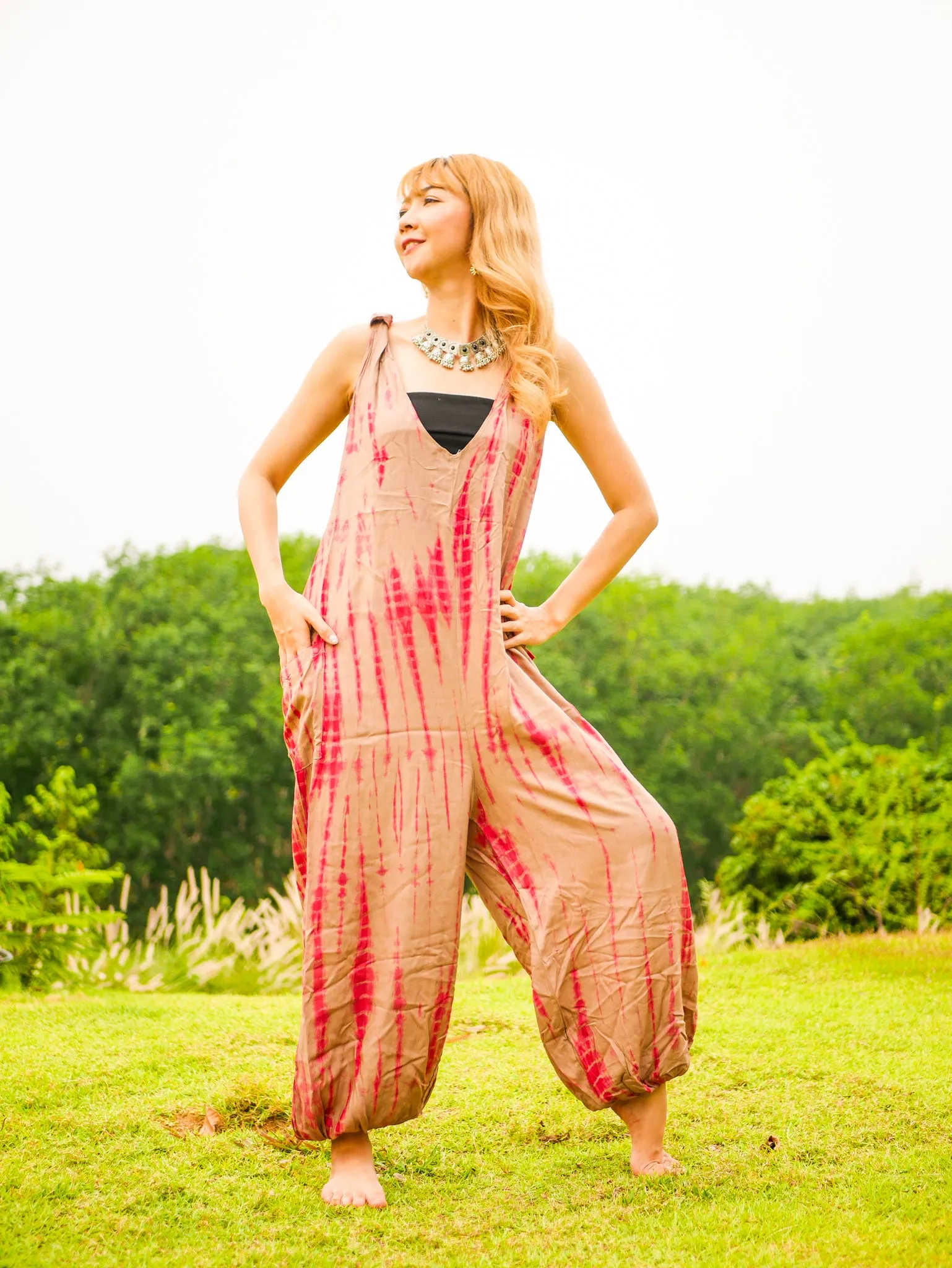 Sand Dunes Racerback Dungarees Jumpsuit Romper