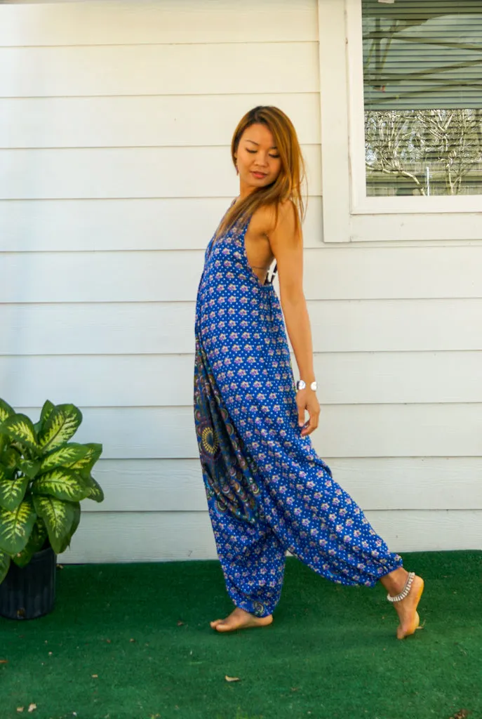 Sapphire Mandala Boho Hippie Jumpsuit
