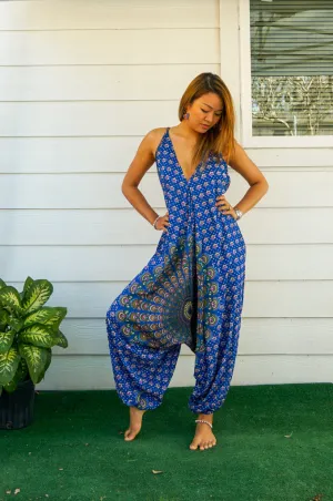 Sapphire Mandala Boho Hippie Jumpsuit
