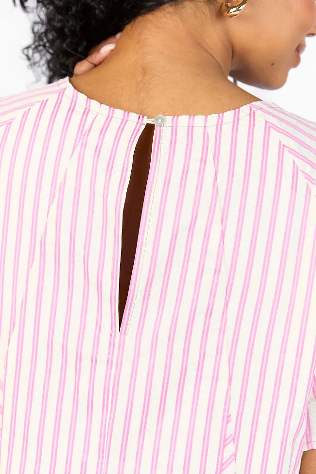 Set Free Pink Striped Panel Mini Dress