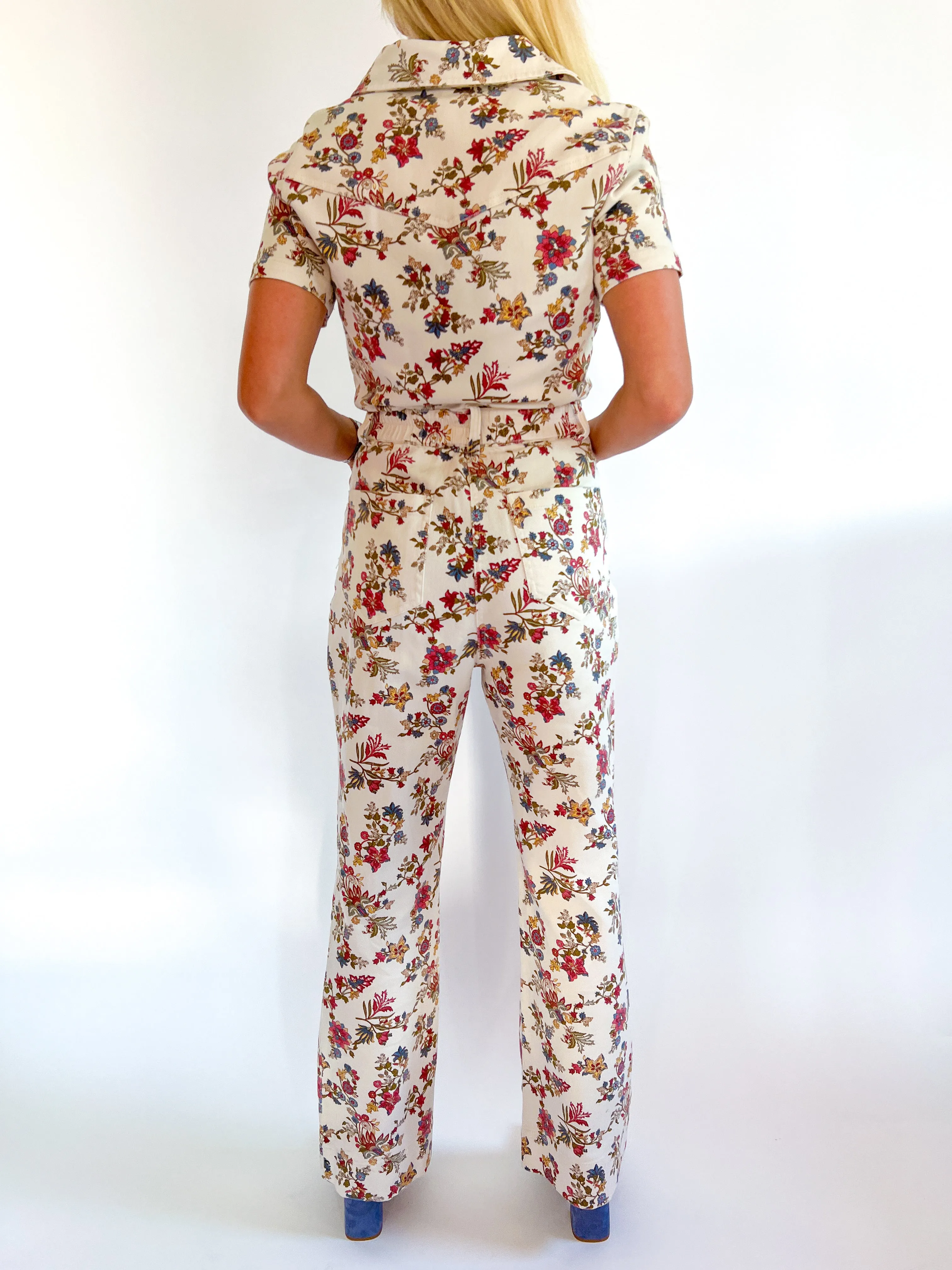 Short Sleeve Floral Jumpsuit