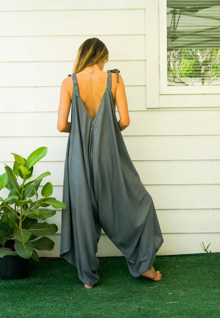 Slate Gray Boho Jumpsuit