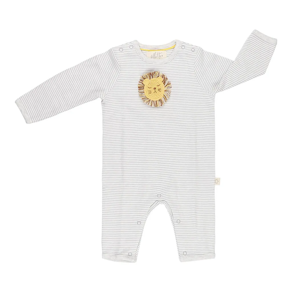 Striped Romper Leo Lion