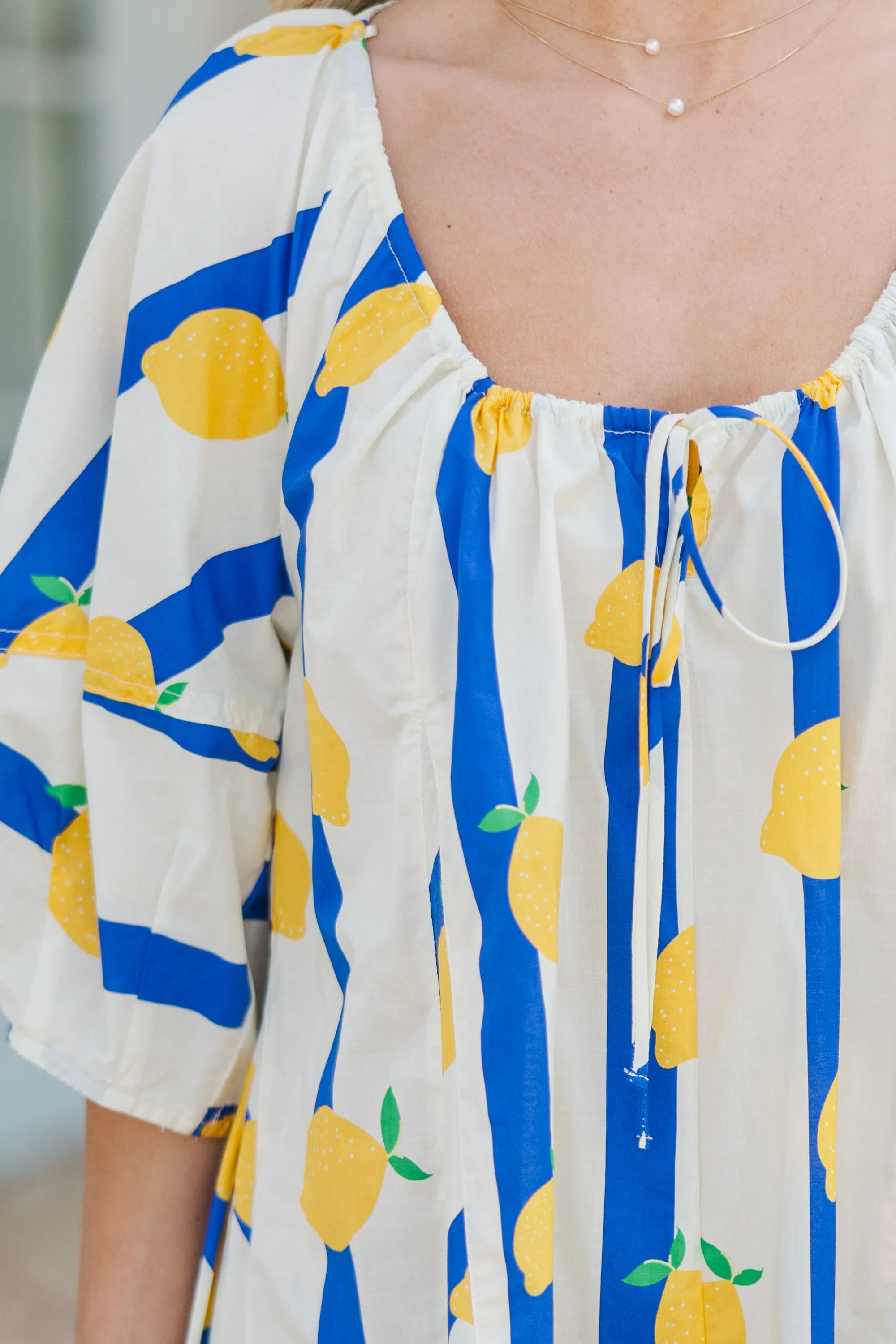 Sweet & Sour Blue Striped Romper