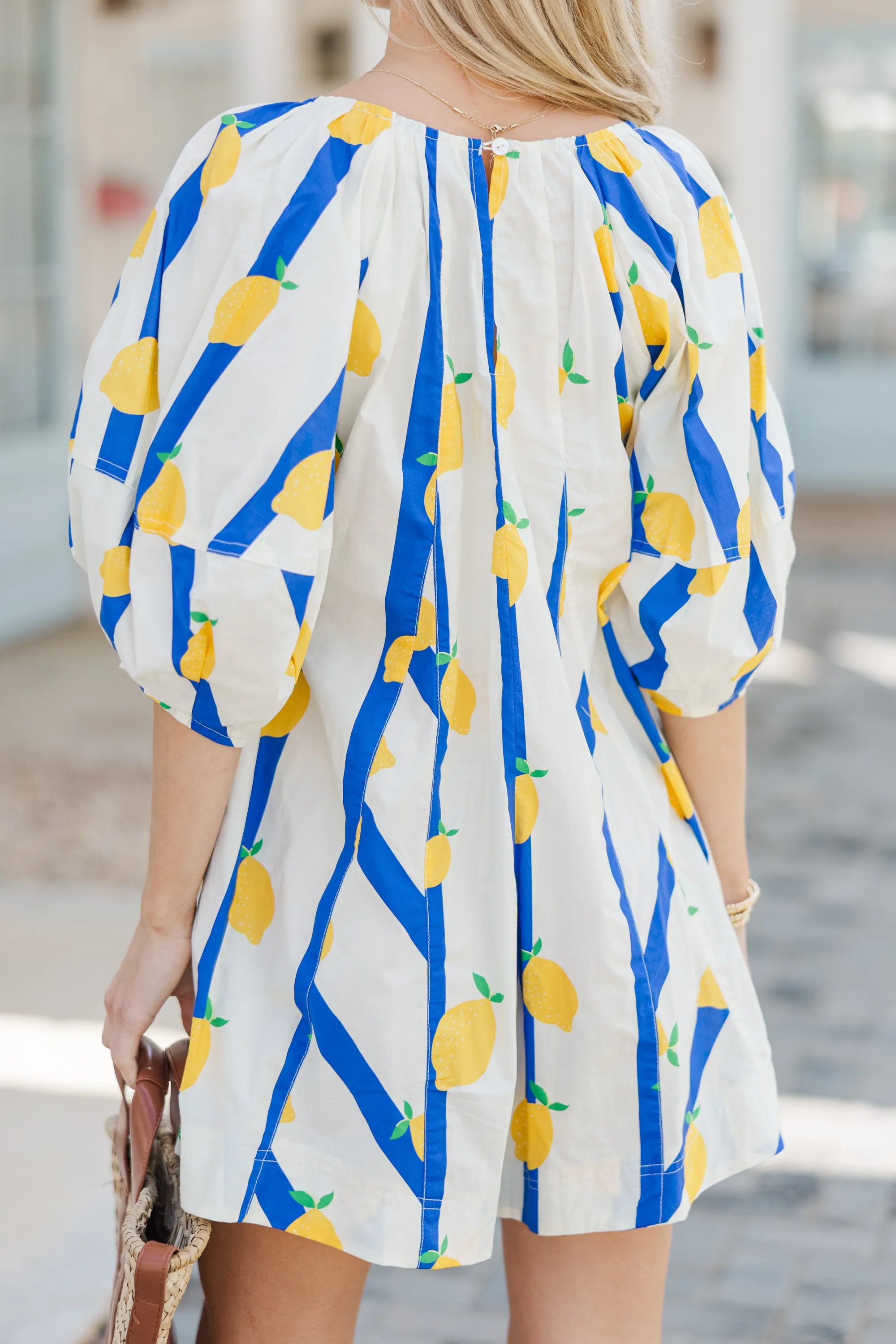 Sweet & Sour Blue Striped Romper