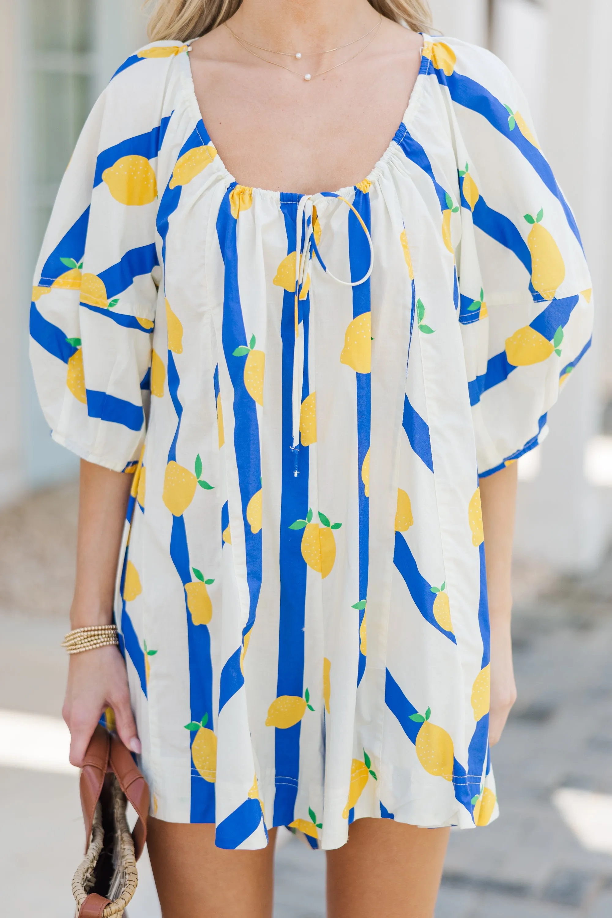 Sweet & Sour Blue Striped Romper
