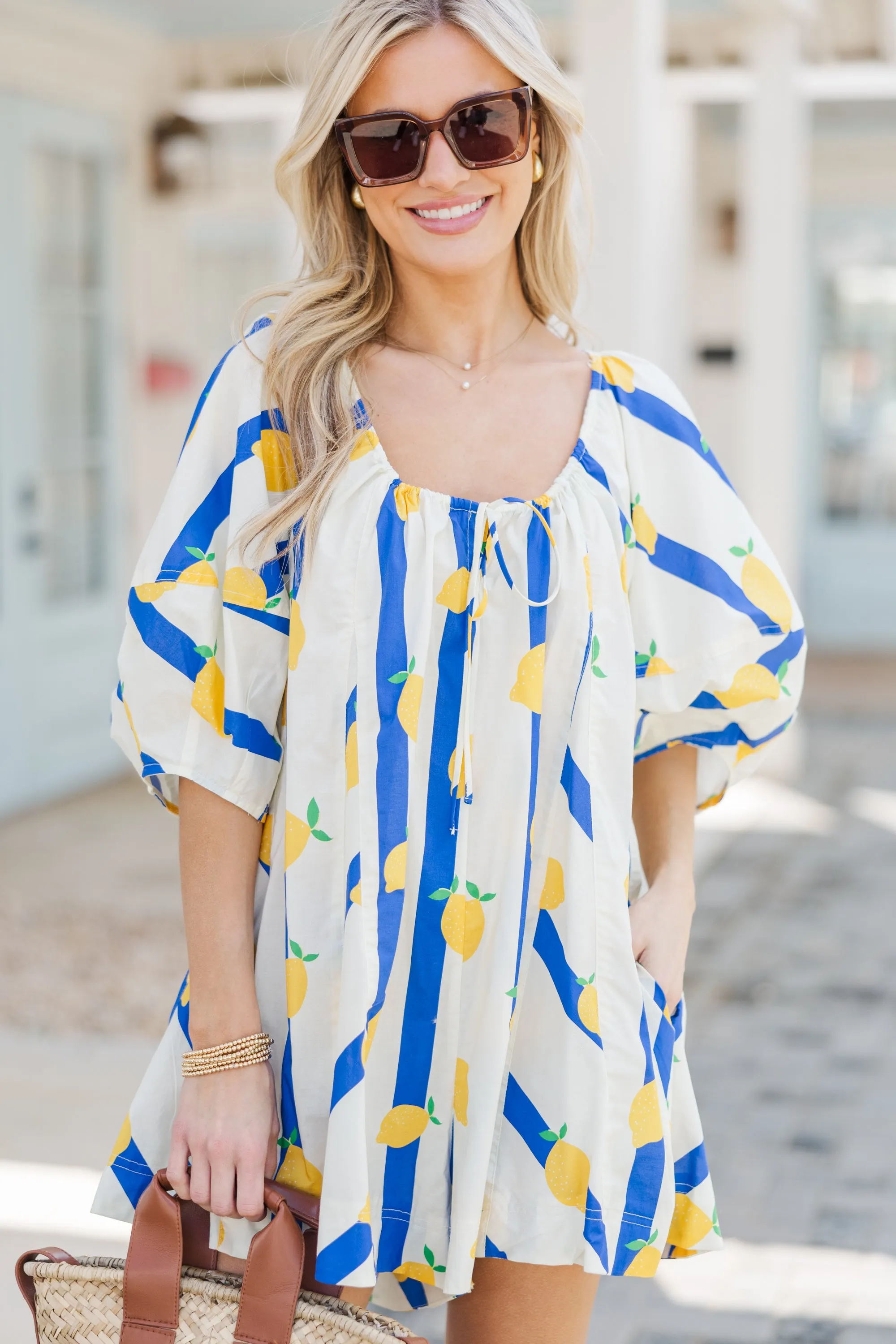 Sweet & Sour Blue Striped Romper