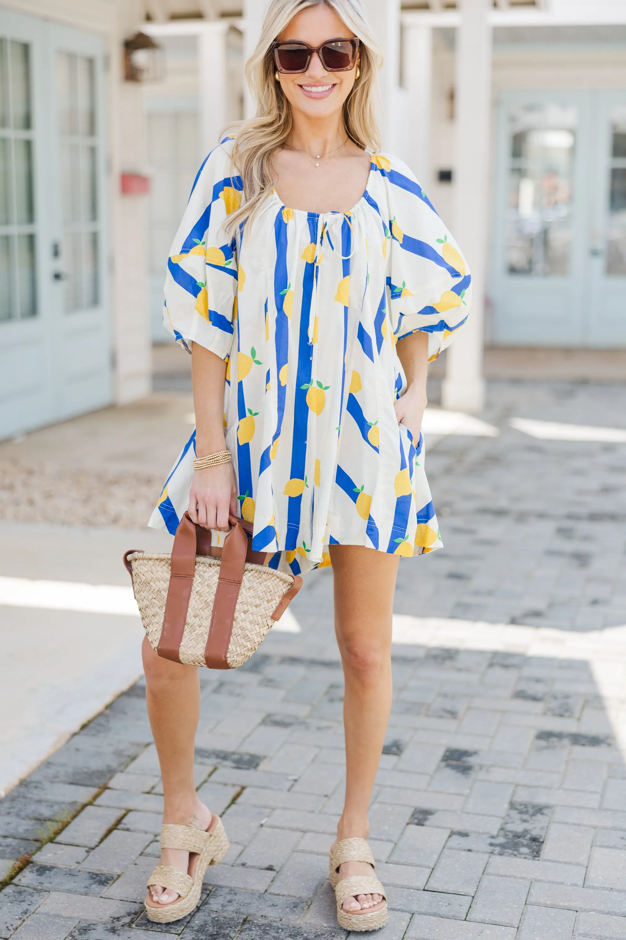 Sweet & Sour Blue Striped Romper