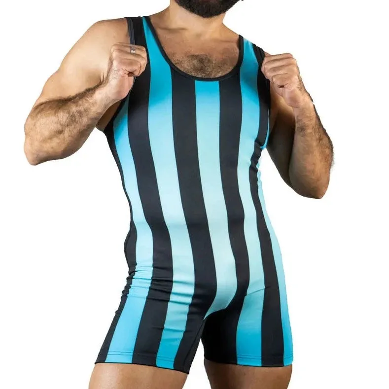 The 80's Retro Striped Wrestling Singlets