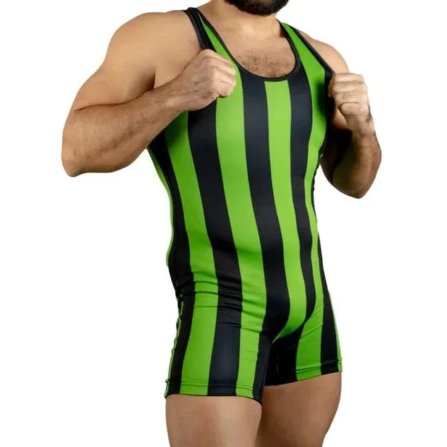 The 80's Retro Striped Wrestling Singlets