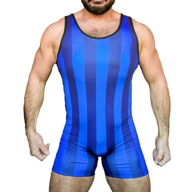 The 80's Retro Striped Wrestling Singlets
