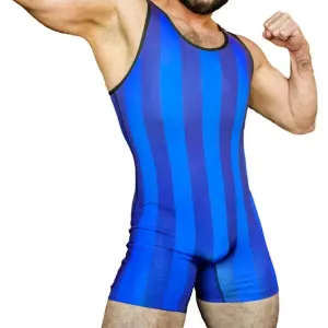 The 80's Retro Striped Wrestling Singlets