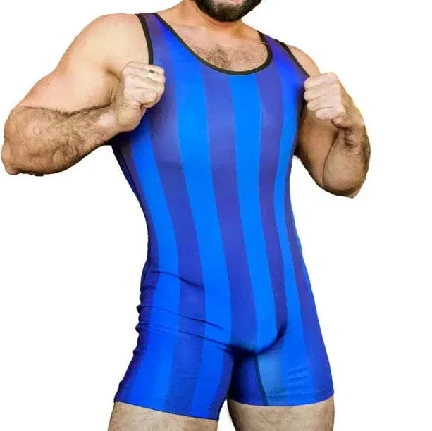The 80's Retro Striped Wrestling Singlets