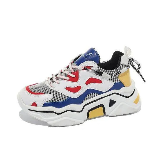 Trendy Color Block Mesh Breathable Sneaker Shoes