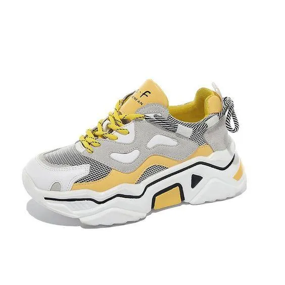 Trendy Color Block Mesh Breathable Sneaker Shoes