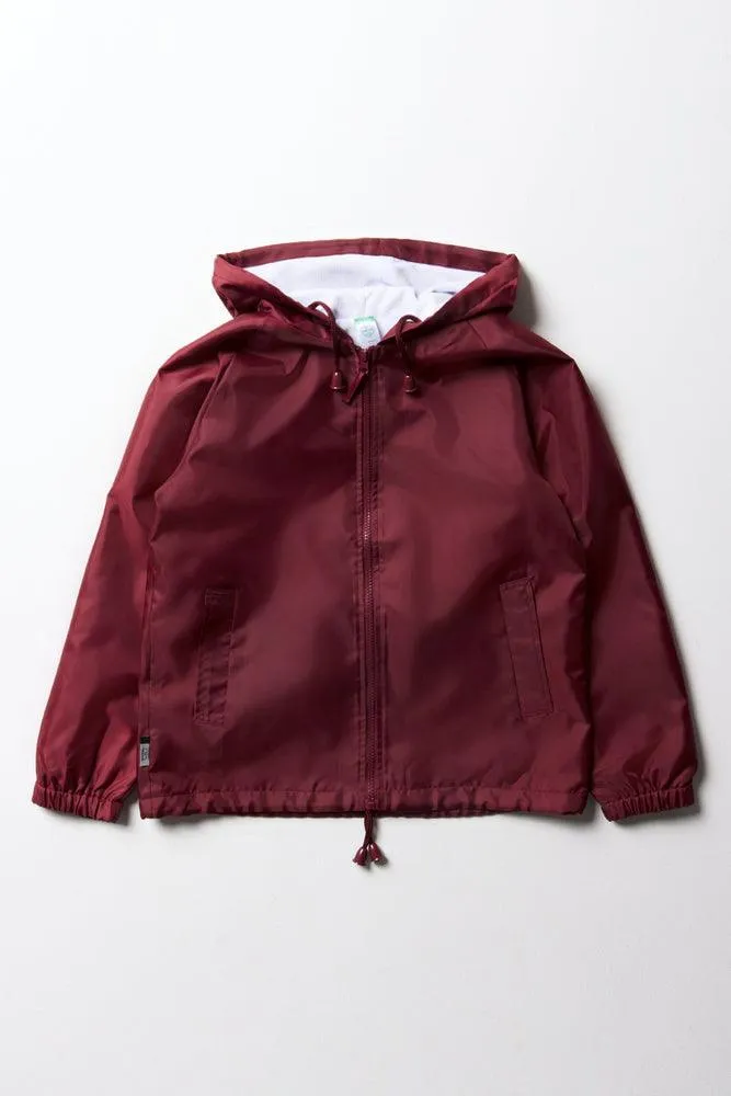 Unisex Primary School Rain Jacket Maroon