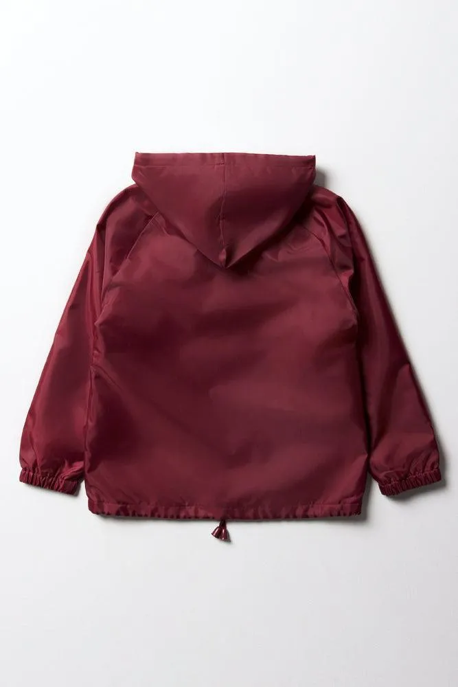 Unisex Primary School Rain Jacket Maroon