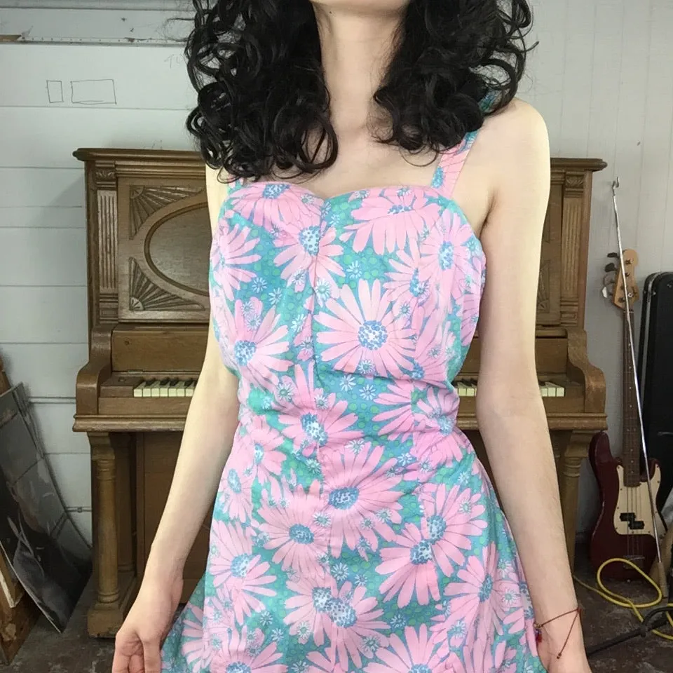 Vintage 50s 60s | Flower Power Swimsuit Bathing Suit Romper Playsuit |