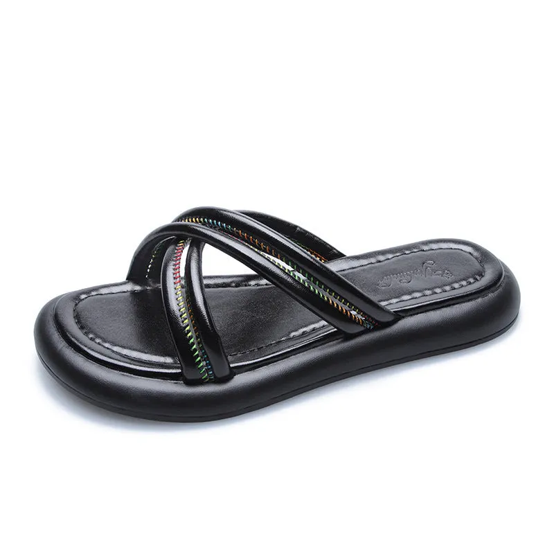 Women's Casual Flat Versatile Non-slip Flip Flops Stylish Sandals Water