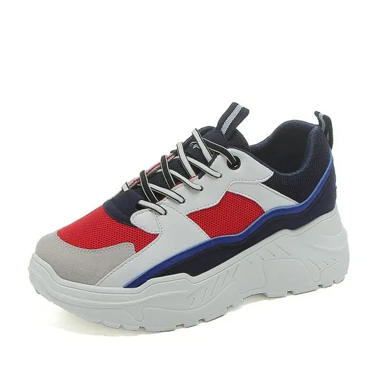 Women's Color Block Mesh Breathable Sneaker Shoes