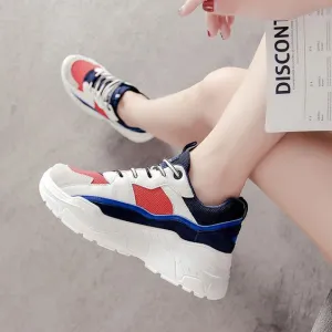 Women's Color Block Mesh Breathable Sneaker Shoes
