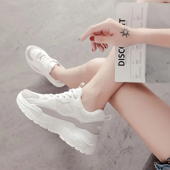 Women's Color Block Mesh Breathable Sneaker Shoes