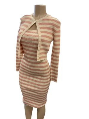 Zara pink and tan striped 2 piece set